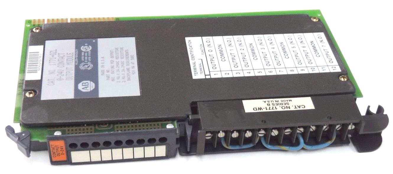 Used ALLEN BRADLEY 1771-OZL CONTACT OUTPUT MODULE 1771OZL, 0-24V W/ 1771-WD ARM