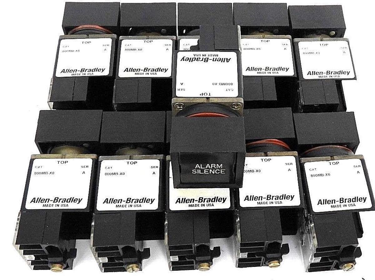 Used LOT OF 11 ALLEN BRADLEY 800MB-X0 PUSHBUTTON SWITCHES SER. A 800MB-XO W/ 800M-XD1
