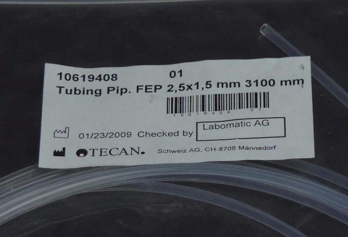 Used LOT OF 4 NEW TECAN 10619408 TUBING PIPETTE FEP 2.5X1.5X3100 MM 10619812 619812
