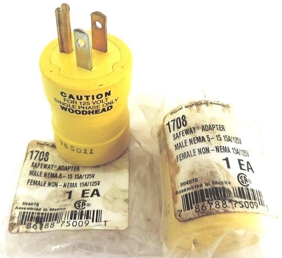 LOT OF 2 NEW BRAD HARRISON WOODHEAD 1708 SAFEWAY ADAPTERS