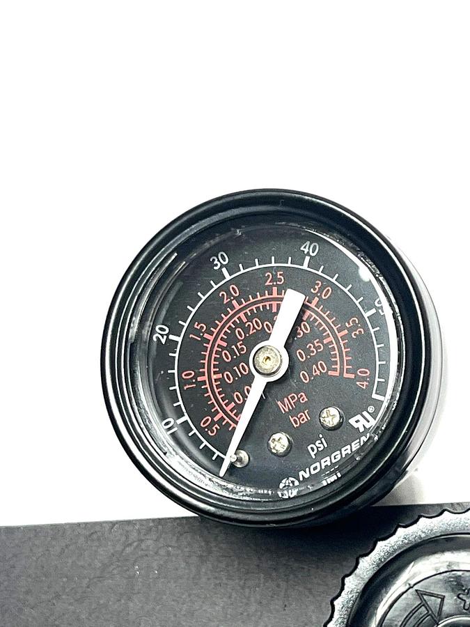 Used OI Analytical Regulator Corral with 3x Norgren R07 Regulators & 60 PSI Gauges