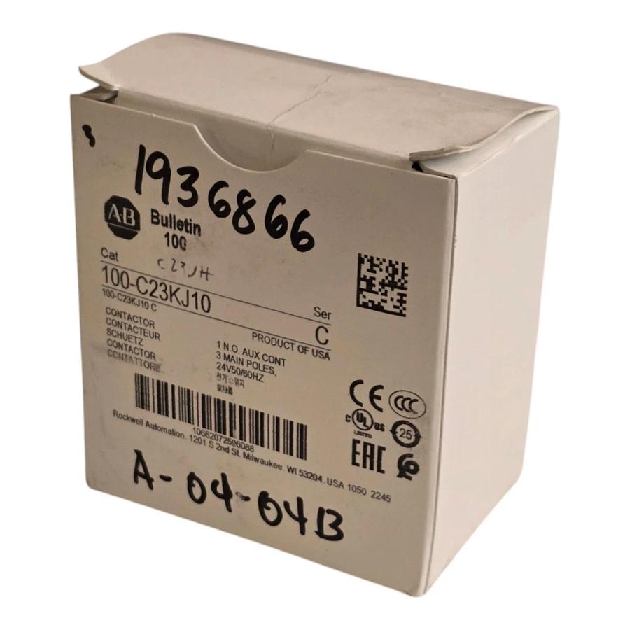 Allen-Bradley 100-C23KJ10 /C 100-C IEC Contactor 3-P 23A, 1 N.O. Coil 24VAC NSMP
