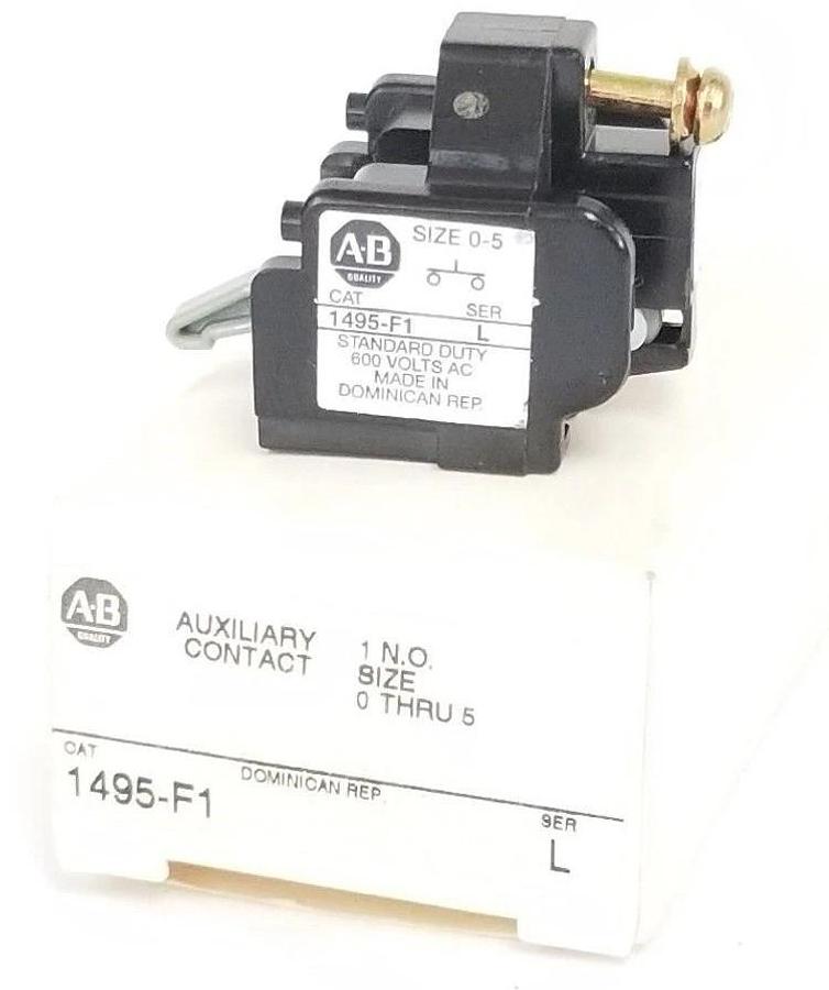 Used NIB ALLEN BRADLEY 1495-F1 SER. L, SIZE 0-5 CONTACT, 1495F1