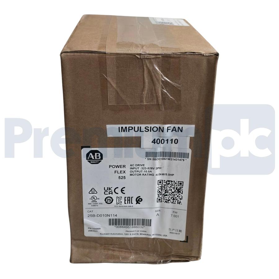 Used Surplus Allen Bradley 25B-D010N114 /A PowerFlex 525 5HP 480V AC Drive F/W 7.001