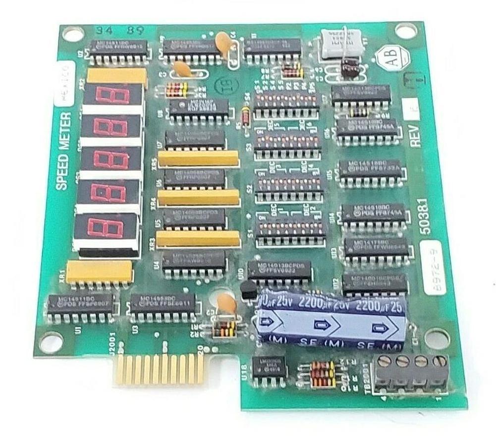 Used ALLEN BRADLEY 50381 SPEED METER BOARD REV. 05 118381 REV. D