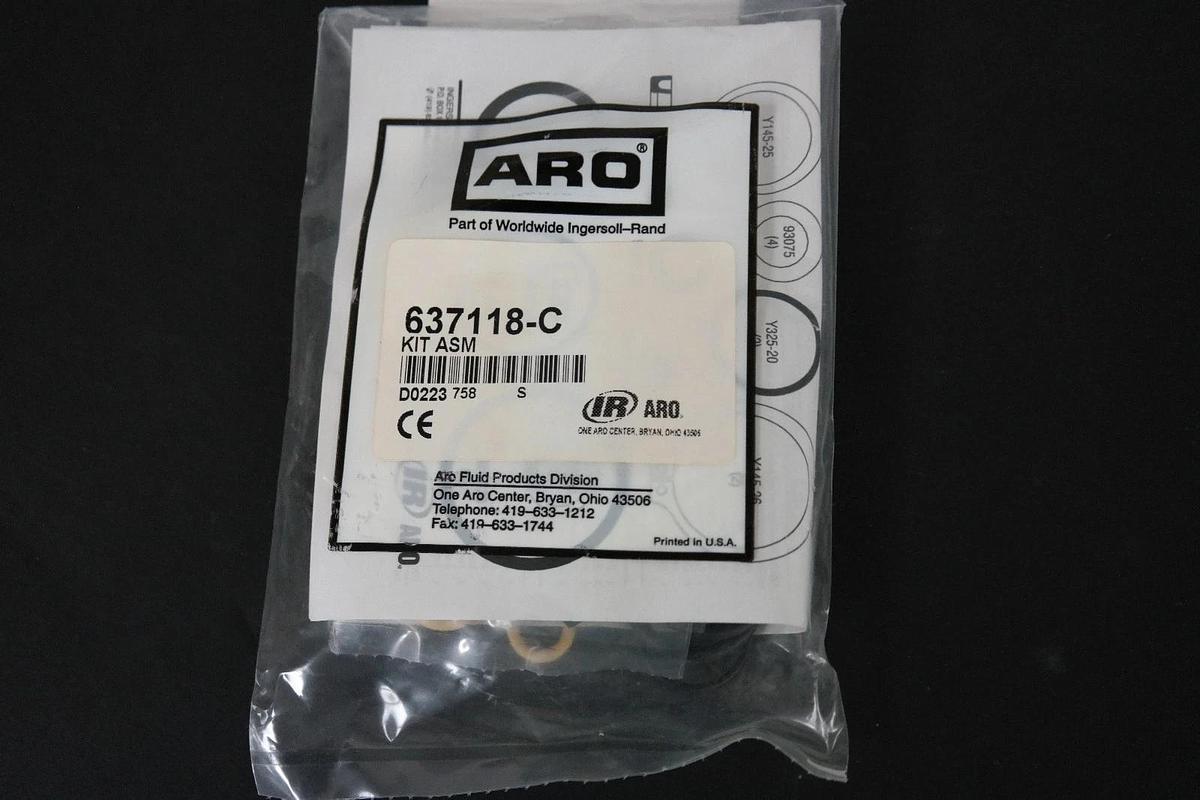 NEW IR ARO 637124-44 PUMP REPAIR KIT W/ (4) 92776 SS SEATS, 637118-C AIR KIT