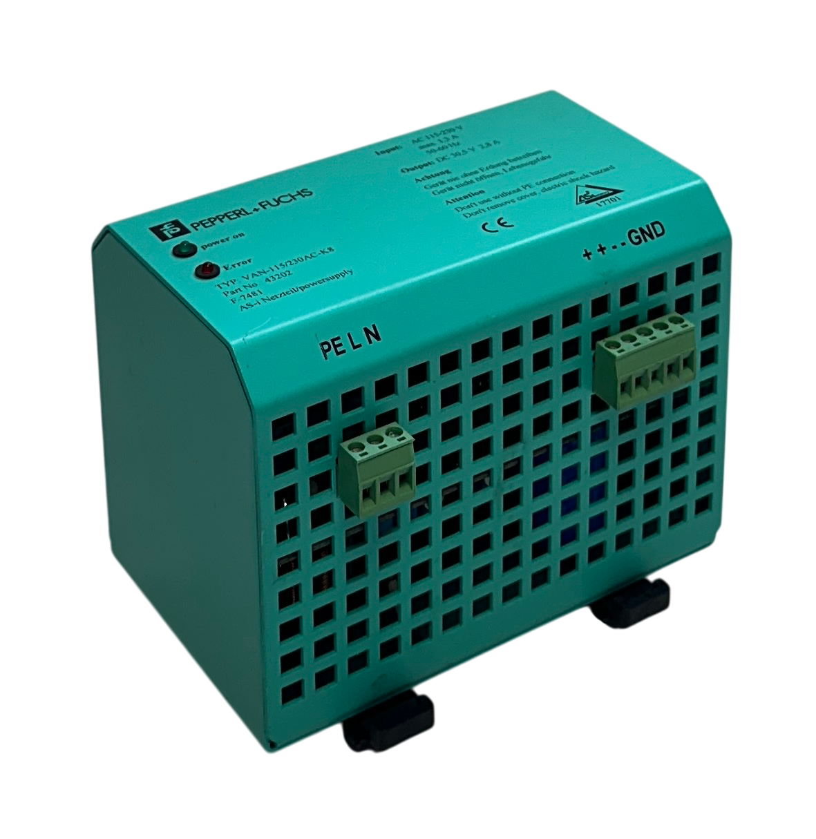 Used PEPPERL+FUCHS VAN-115/230AC-K8 / 43202 POWER SUPPLY 115-230VAC 1.3A INPUT USNP