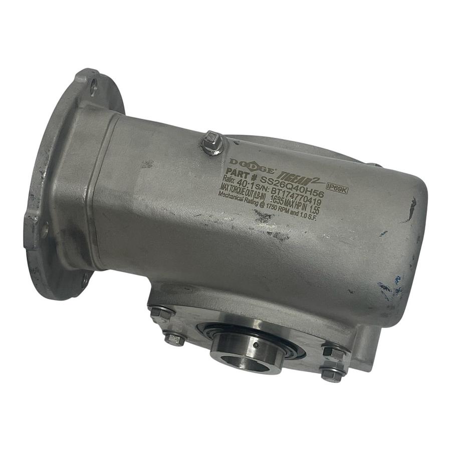 Used Dodge Tigear-2 SS26Q40H56 Right Angle Gear Reducer Stainless Washdown - NSNP