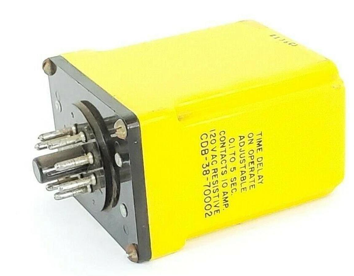 Used POTTER & BRUMFIELD CDB-38-70002 RELAY, 0.1-5.0SEC, CDB3870002 (MISSING NUMBERS)