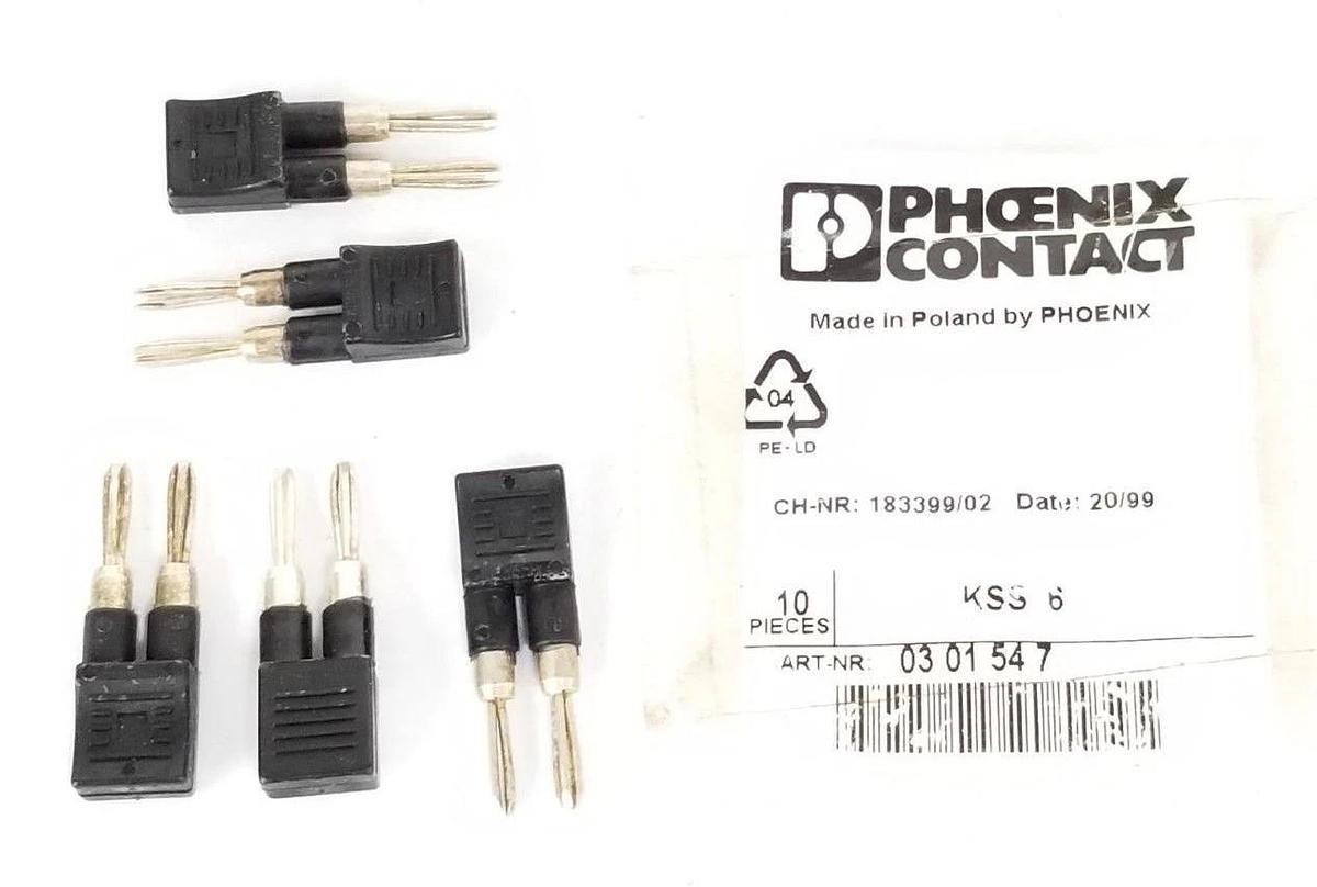 Used BAG OF 5 NEW PHOENIX CONTACT KSS-6 SHORT-CIRCUIT CONNECTORS 0301547 183399/02