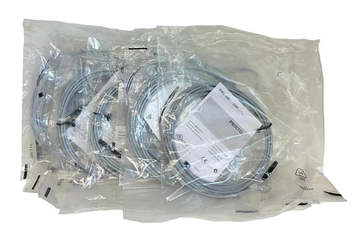 Used 7 NEW FESTO SME-8M-DS-24V-K2.5-OE / 543862 PROXIMITY SWITCHES 24VDC 2.5M NSFS