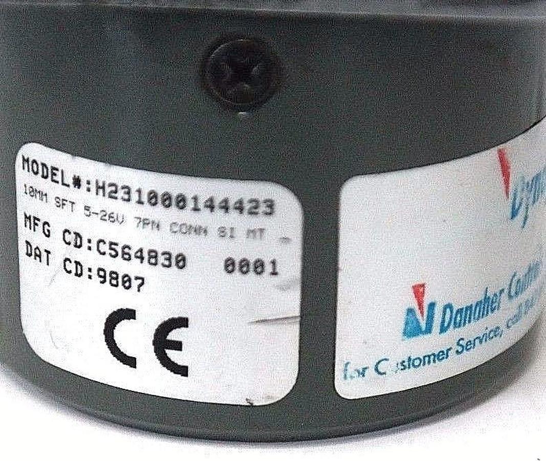 Used DANAHER DYNAPAR H231000144423 ENCODER C564830 10MM SFT, 5-26V, 7PN CONN SI MT