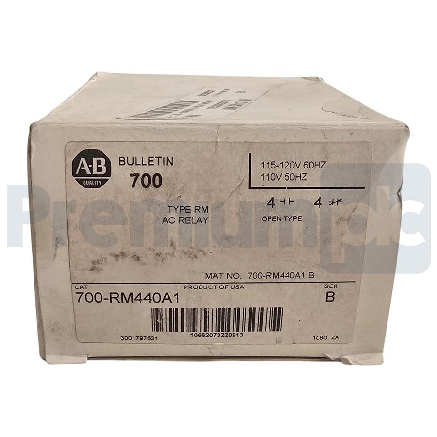 Allen Bradley 700-RM440A1 /B Bulletin 700 Type RM Latch AC Relay 115/120VAC NSMP