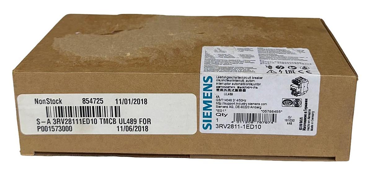 Used SIEMENS 3RV2811-1ED10 / 3RV28111ED10 SIRIUS CIRCUIT BREAKER SIZE S00 NSMP