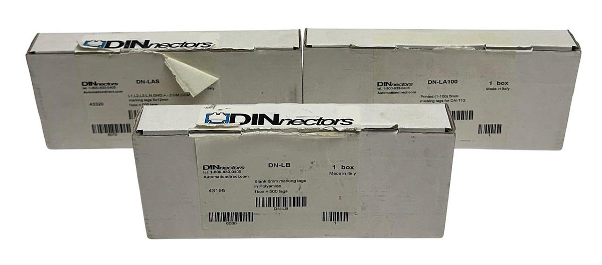Used AUTOMATIONDIRECT DN-LAS / DN-LA100 / DN-LB BLANK AND PRINTED TAGS 1000+ NSMP