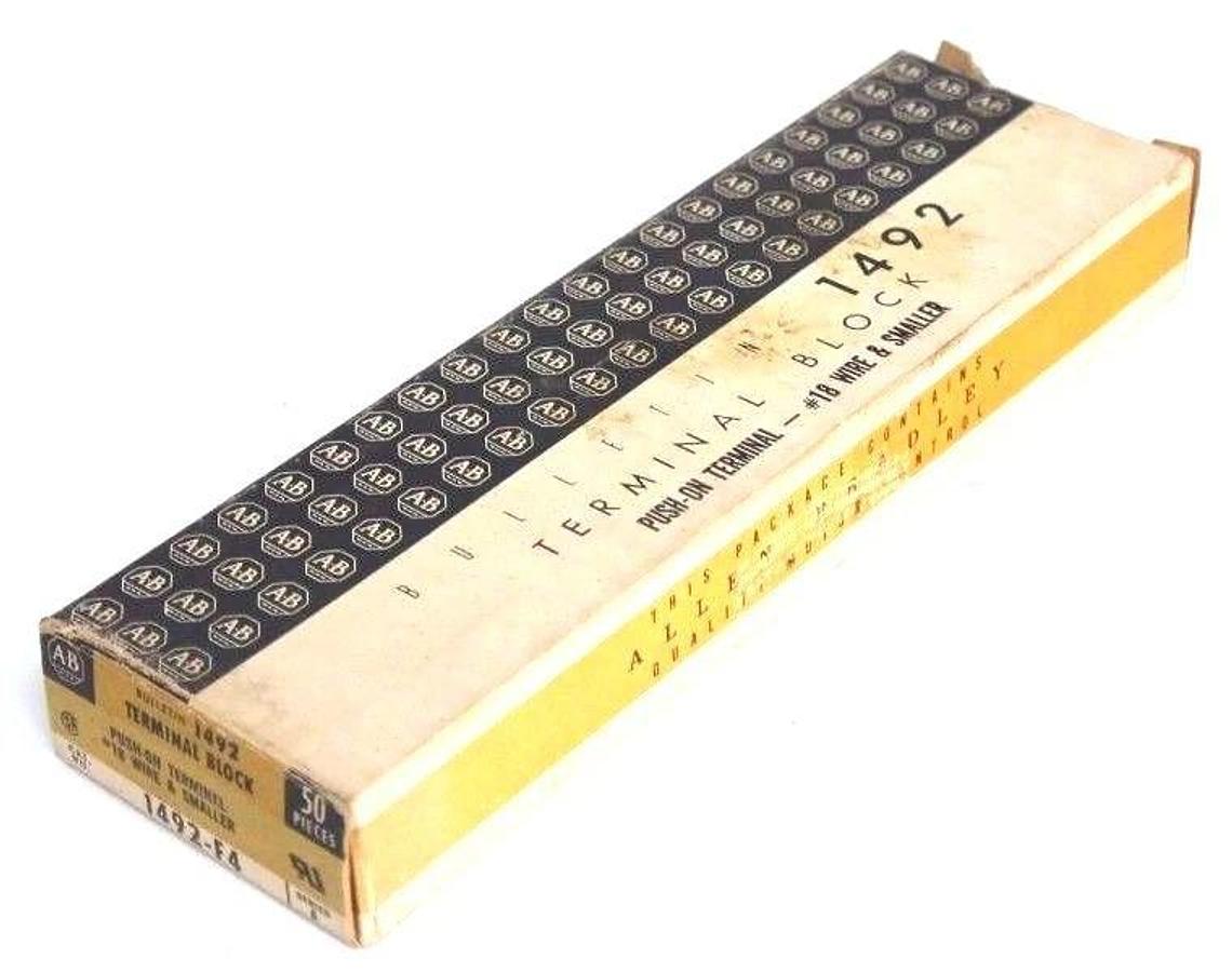 Used BOX OF 45 NEW ALLEN BRADLEY 1492-F4 SER. A TERMINAL BLOCKS 1492F4