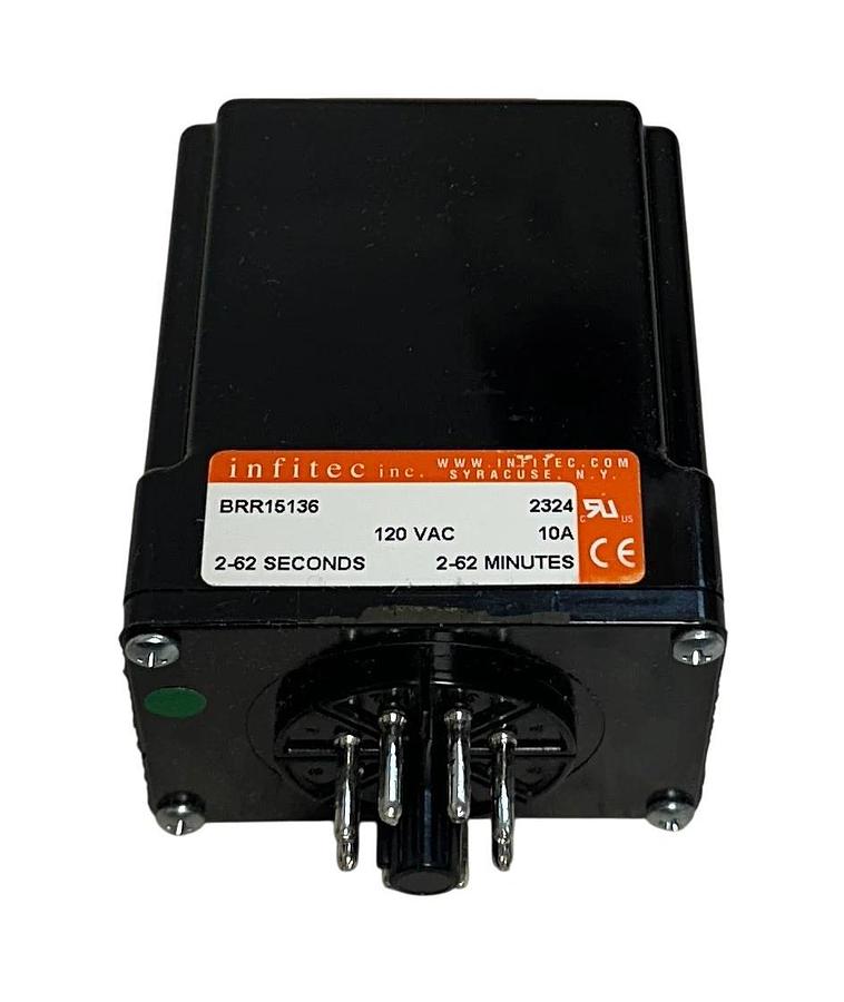 INFITEC TIMING CONTROLS BRR15136 TIME DELAY RELAY BRR SERIES 120VAC 10A NSMP