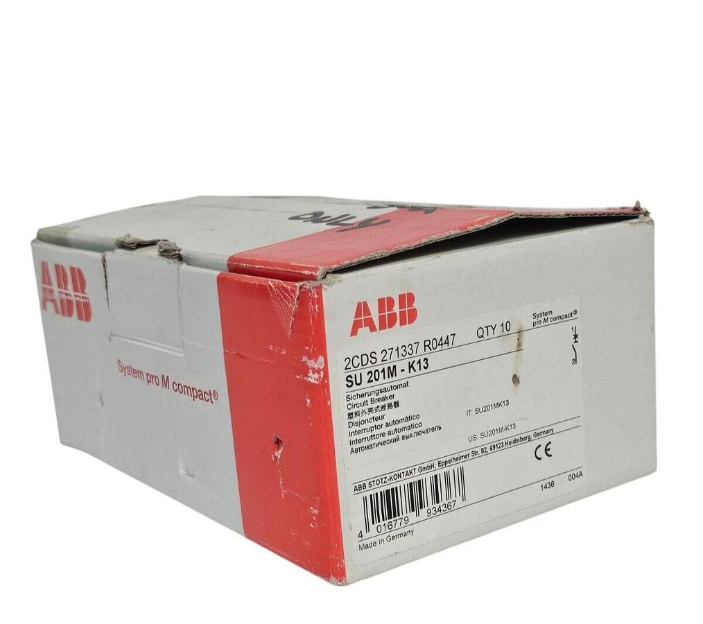Used BOX OF 2 NEW ABB 2CDS271337R0447 CIRCUIT BREAKERS SU 201M - K13