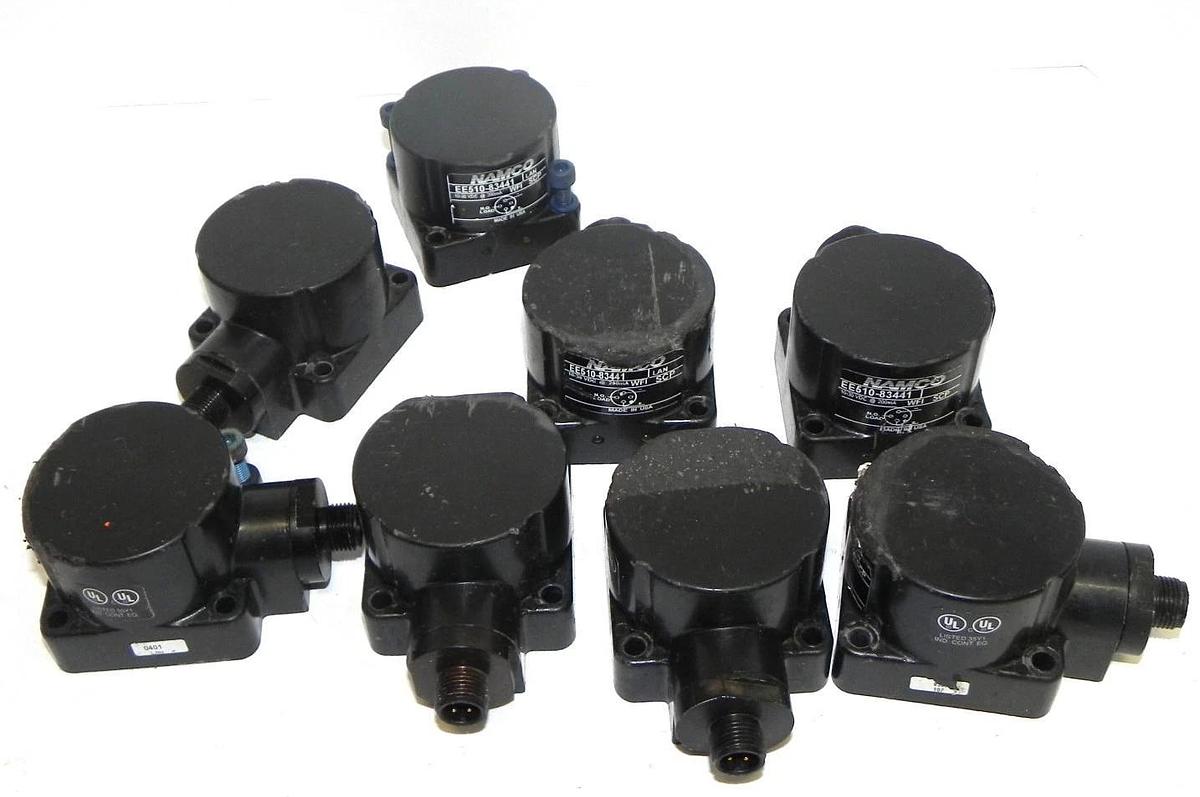 Used LOT OF 8 NAMCO EE510-83441 PROXIMITY SWITCHES EE51083441, 10-30 VDC @ 200mA