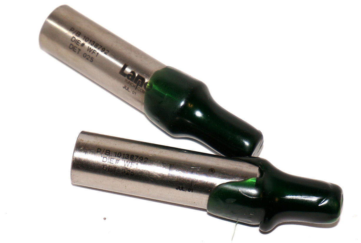 Used LOT OF 2 NEW LANE PUNCH CO. P/B 10138792 DIE # WF1 DET-025 PUNCHES