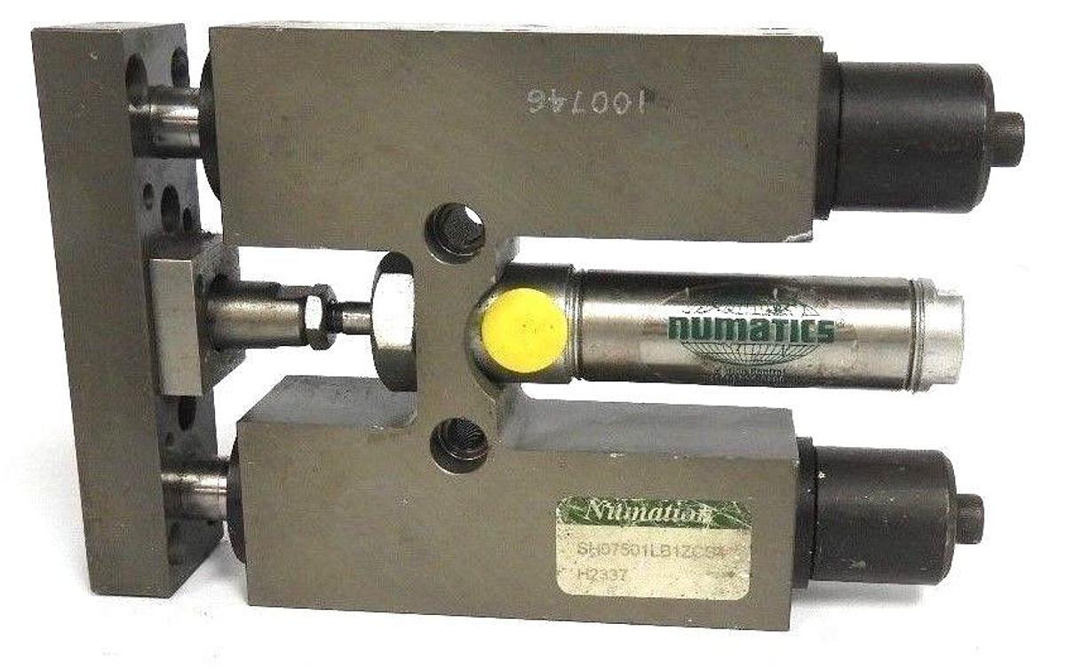 Used LOT OF 2 NUMATICS SH07501LB1ZCS4 SH SER. LINEAR SLIDE W/ 0750D01-01A-73 CYLINDER