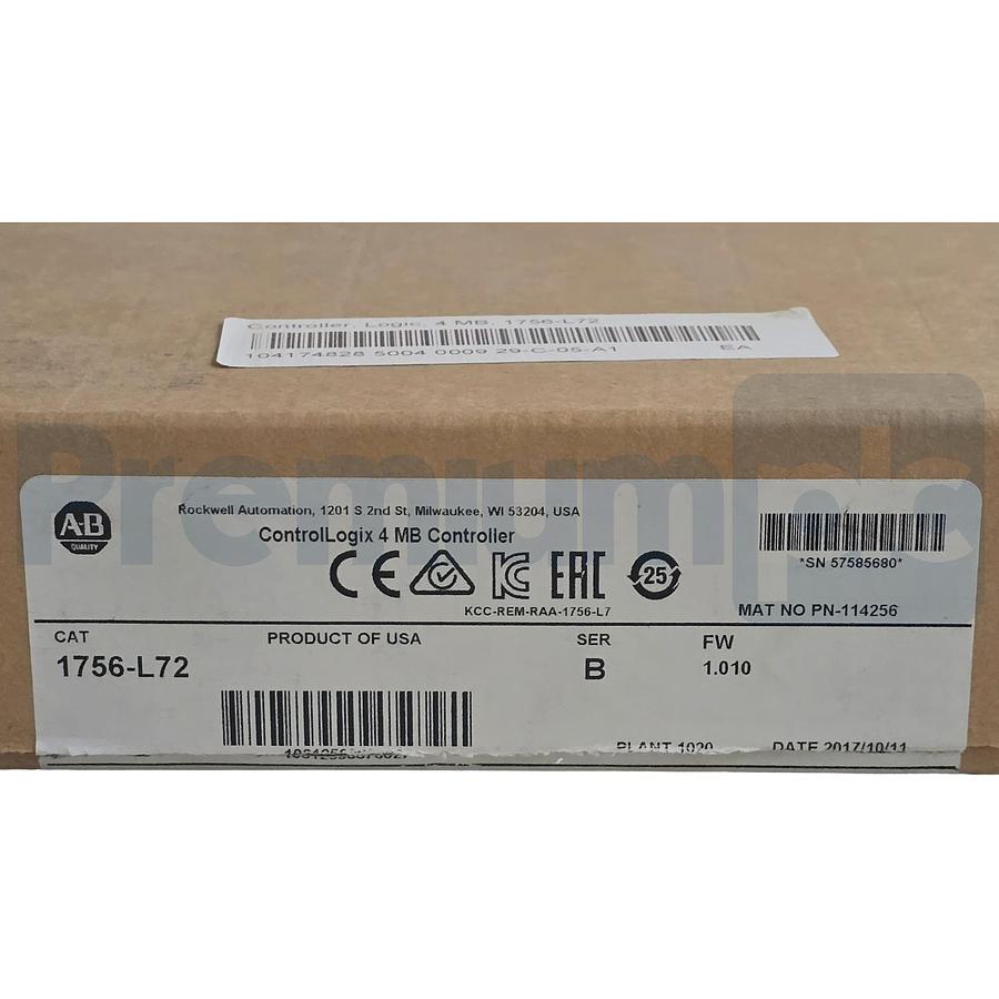 Used Allen Bradley 1756-L72 /B ControlLogix Logix5572 4MB Controller 1756L72 NSMP
