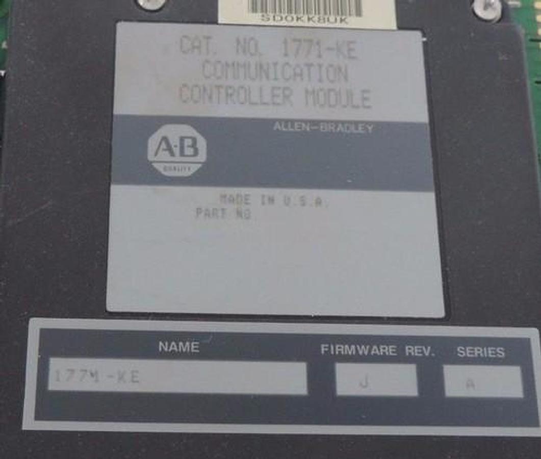 Used ALLEN BRADLEY 1771-KE COMMUNICATION CONTROLLER MODULE 1771KE F/W REV. J SER. A
