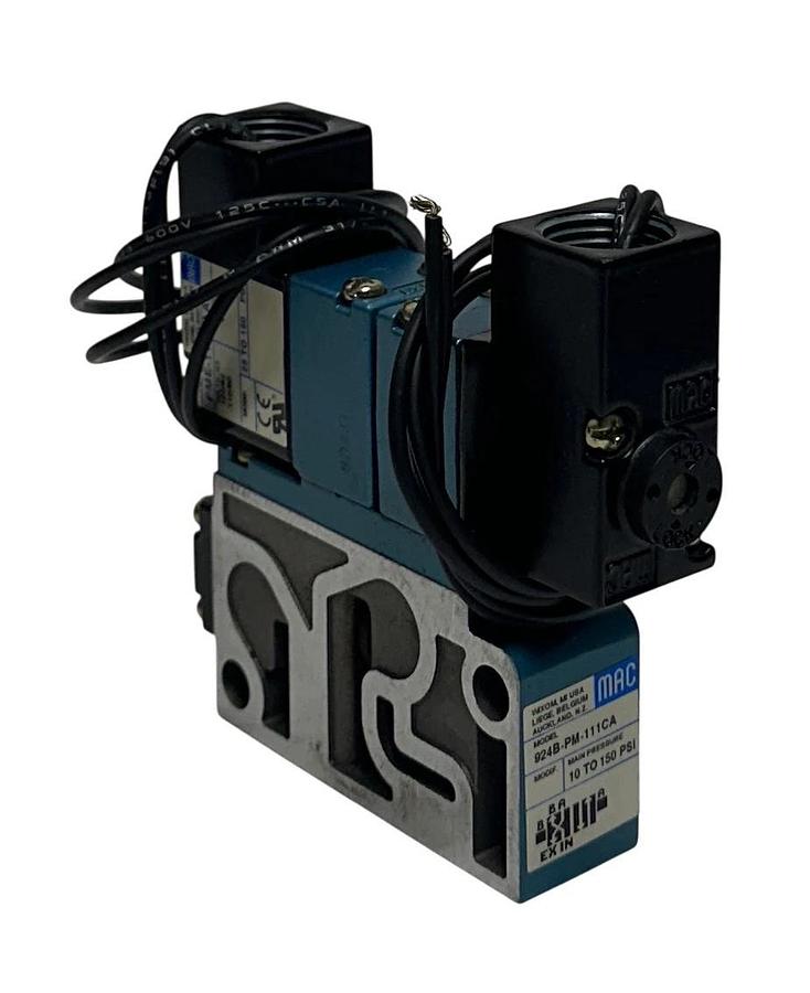 Used MAC VALVES 924B-PM-111CA / 924BPM111CA SOLENOID VALVE W/ PME-111CAA PILOT USNP
