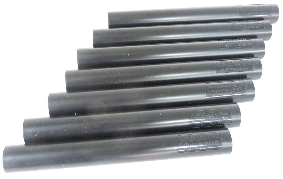 Used LOT OF 7 NEW KEYENCE 25MM TEST PIECES FOR USE WITH SL-0000H0 SERIES
