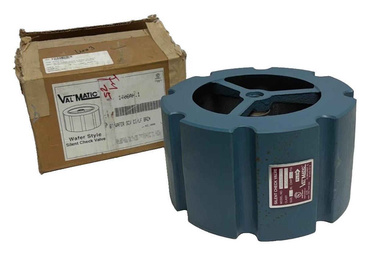 Used Val-Matic 1406AH.1 Wafer Style Silent Check Valve 6" CI/LF BRZ 125/250 - New