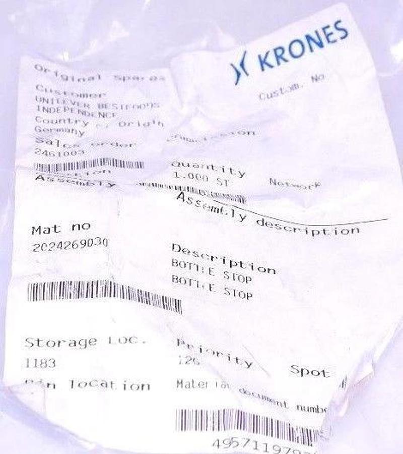 NEW KRONES 2024269030 BOTTLE STOP