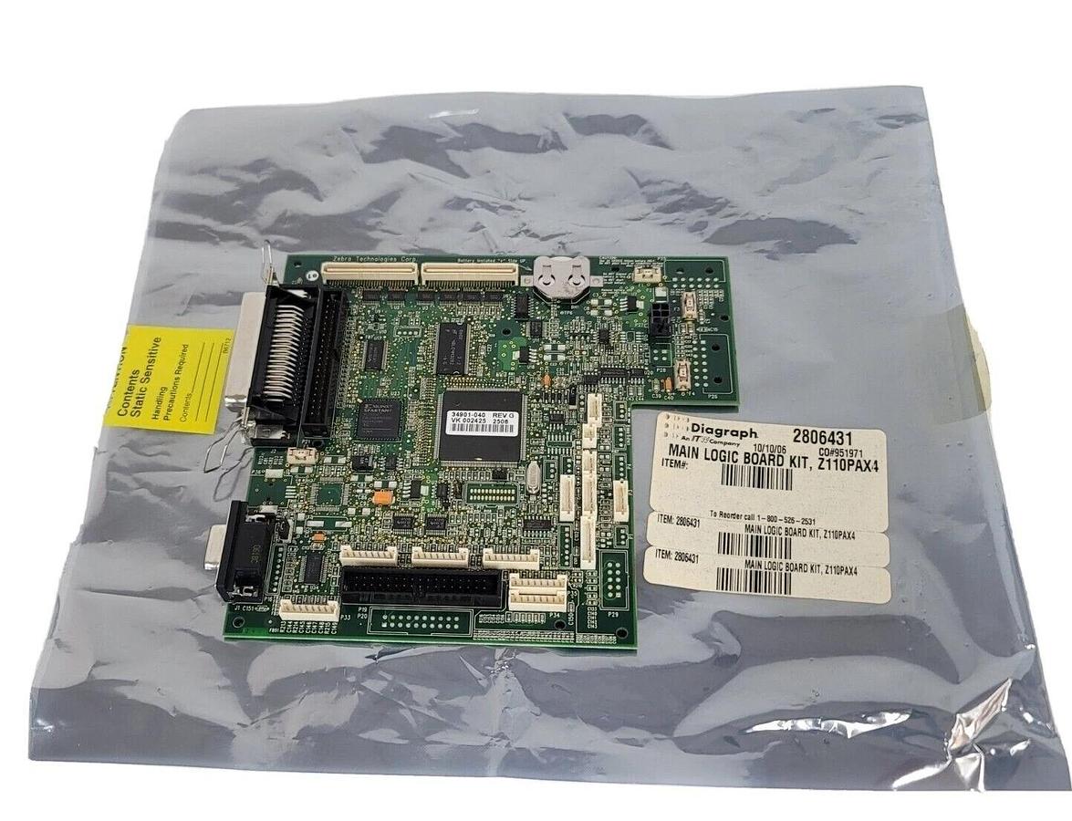 Used NEW ZEBRA 34901-040 REV. G MAIN LOGIC BOARD KIT Z110PAX4