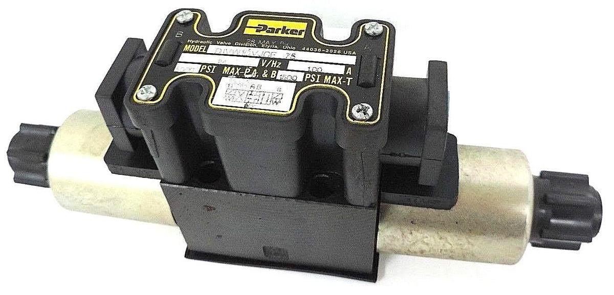 Used NEW PARKER D1VW1CVJCF-75 DIRECTIONAL VALVE D1VW1CVJCF, 24V, 1.00A, 5000PSI