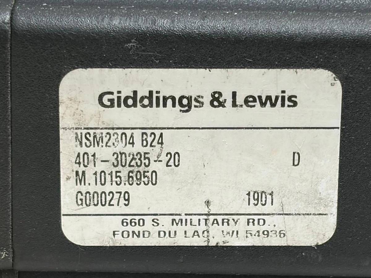 Used Giddings & Lewis NSM2304 B24 Servo Motor M.1015.6950 w/Micron XDT60-010 Gearbox