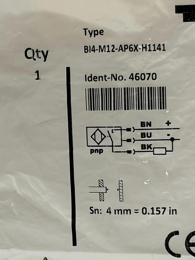 Used Turck BI4-M12-AP6X-H1141 Inductive Proximity Sensor M12 PNP NO 46070 New Sealed