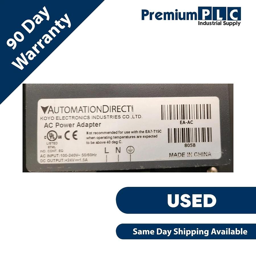 Used USED AUTOMATION DIRECT EA7-S6C-R+08513B072 TOUCH PANEL W/EA-AC AC POWER ADAPTER
