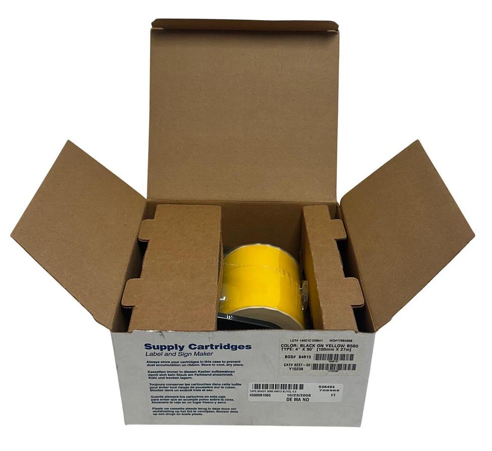 BRADY 8237-00 / 823700 BLACK ON YELLOW B580 TYPE: 4''X90' (100mmX27mm) NSMP