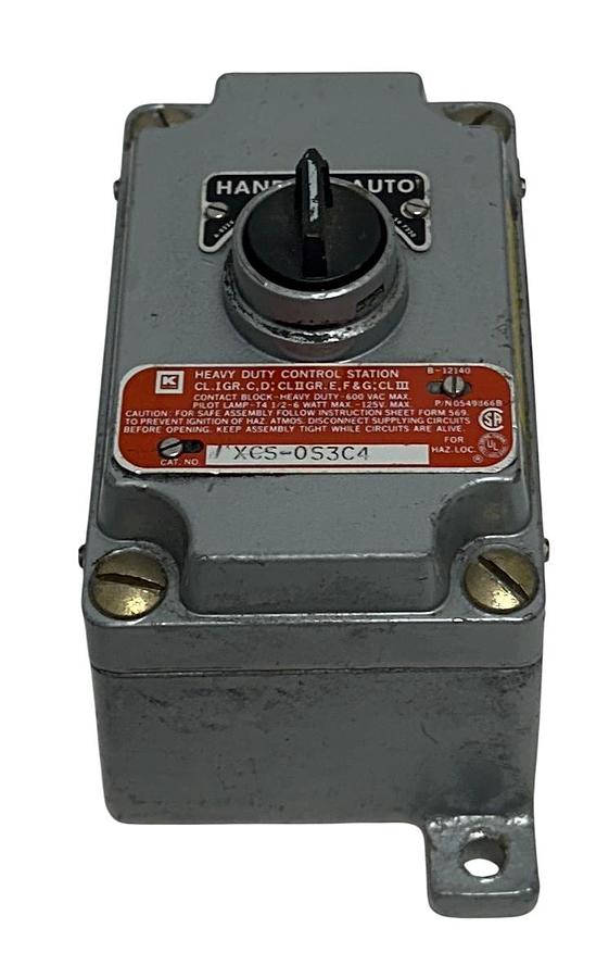 Used KILLARK XCS-0S3C4 / XCS0S3C4 HEAVY-DUTY CONTROL STATION HAND/OFF/AUTO 3POS USNP