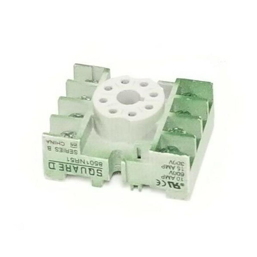 Used SQUARE D 8501-NR51 RELAY SOCKET 8501NR51, SER. B, 10AMP, 600V