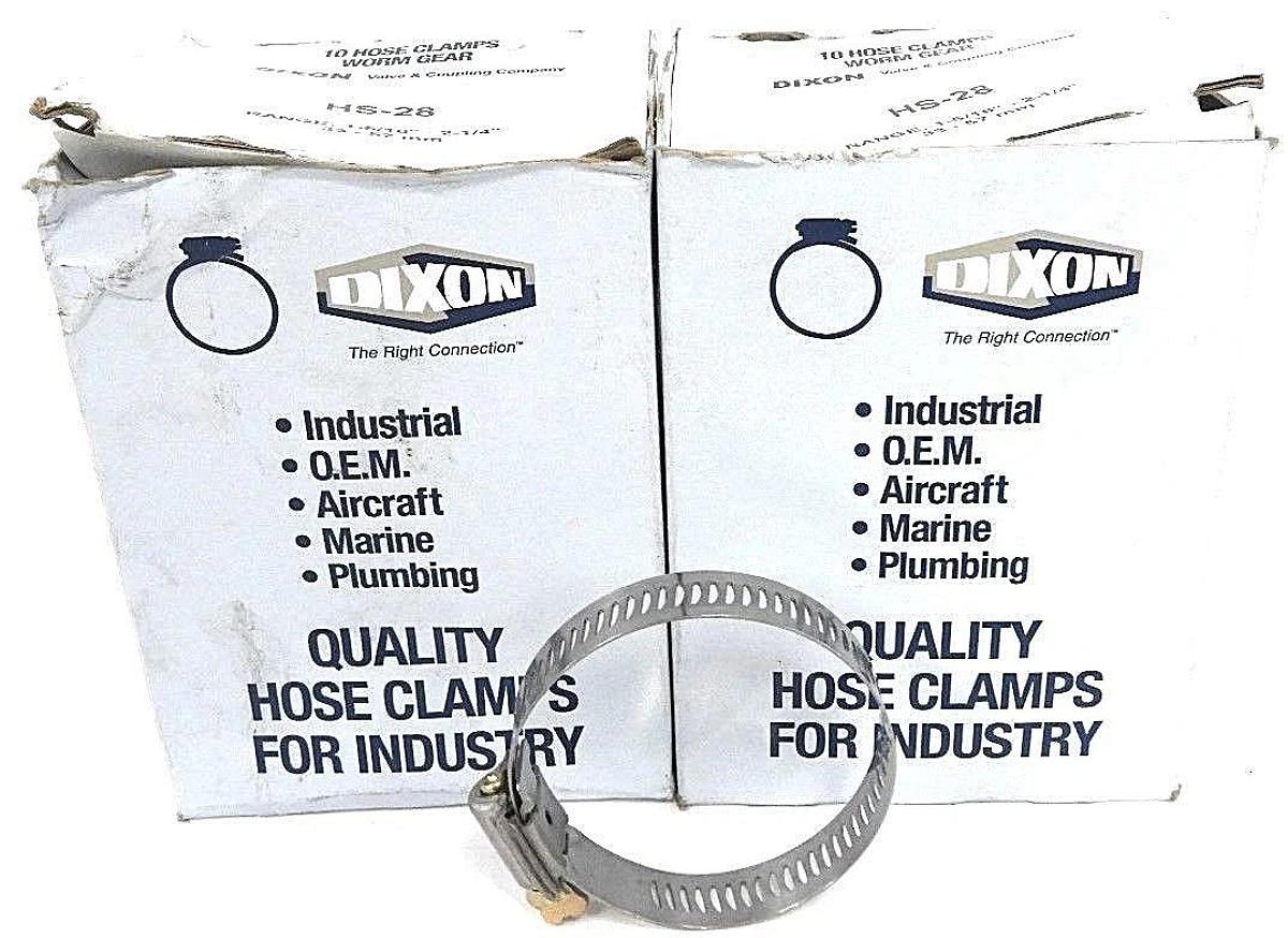 Used LOT OF 18 NEW DIXON HS-28 HOSE CLAMPS WORM GEAR 1-5/16" - 2-1/4", 33 - 57 MM