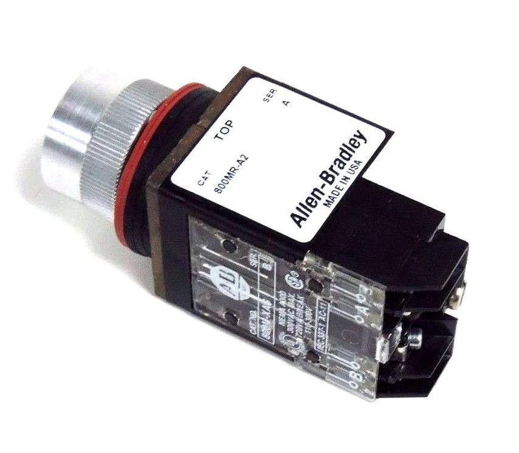 NIB ALLEN BRADLEY 800MR-A2AS SER. C SMALL ROUND PUSH BUTTON BLACK, 800MRA2AS