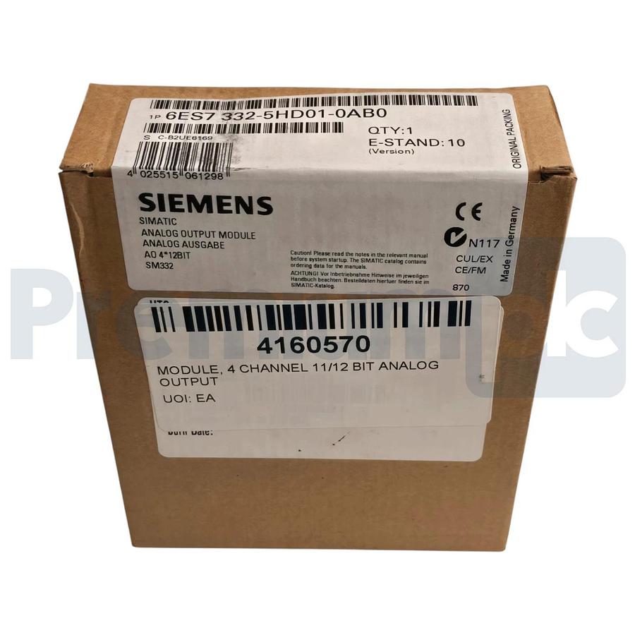 Used Siemens 6ES7332-5HD01-0AB0 SIMATIC S7-300 Analog Output SM 332 4 AO 12-Bit NSFS