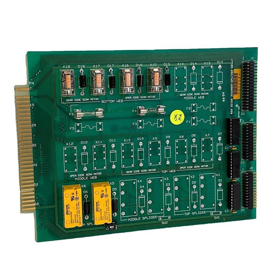Used QUAD TECH WEB GUIDE 2000 SCANNER-SPLICER AC RELAY BOARD 44-94 / 4494