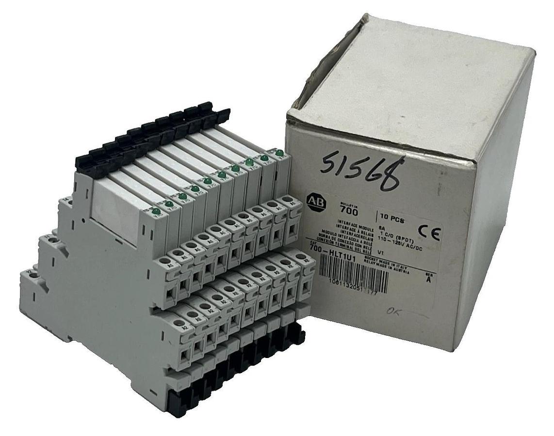 BOX of 10 Allen-Bradley 700-HLT1U1 Series A Terminal Block Relays | 110/125V AC/