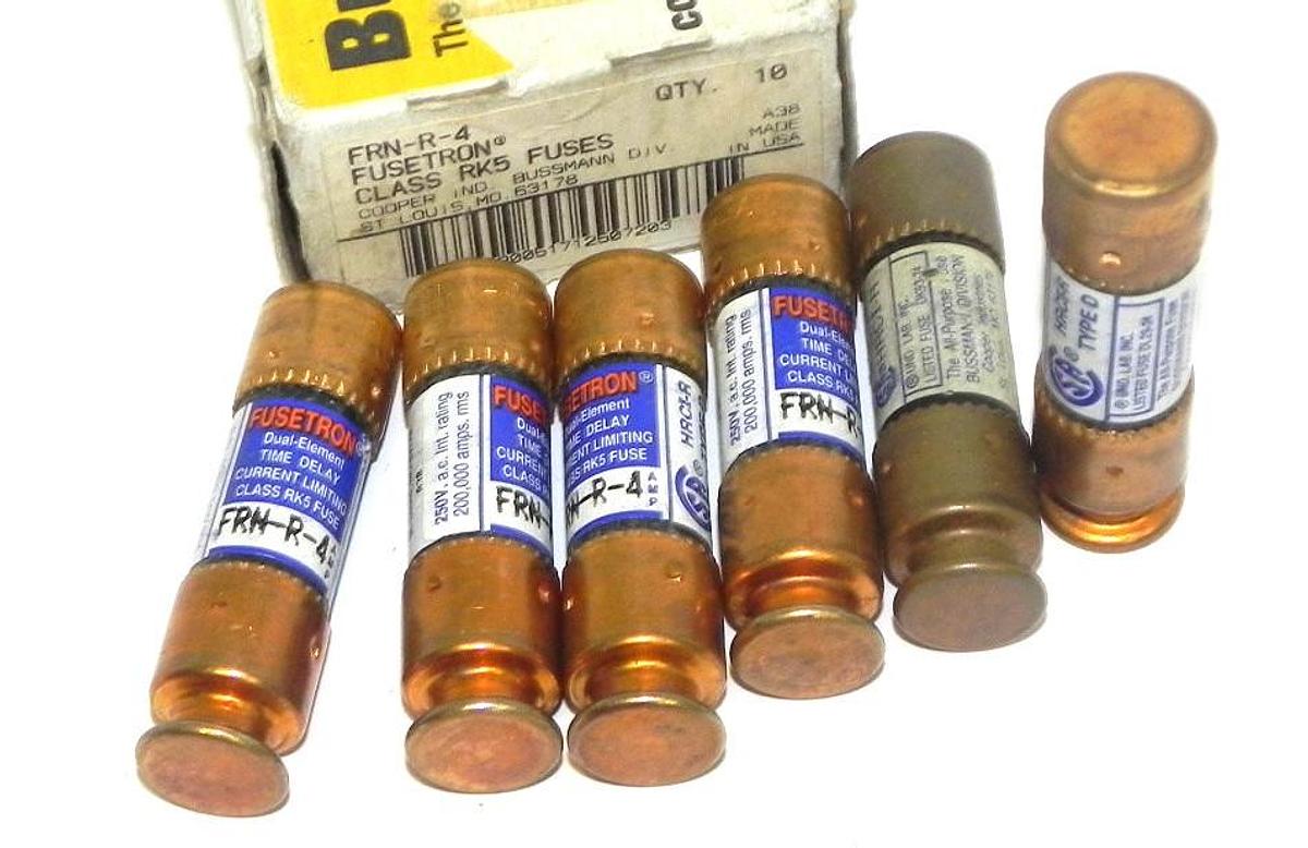 NIB BUSSMANN FRN-R-4 FUSETRON CLASS RK5 (BOX OF 6)