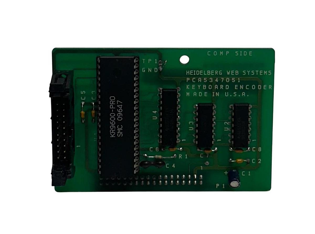Used HEIDELBERG WEB SYSTEMS PCA5347051 / PCB5351893A KEYBOARD ENCODER PCB USNP