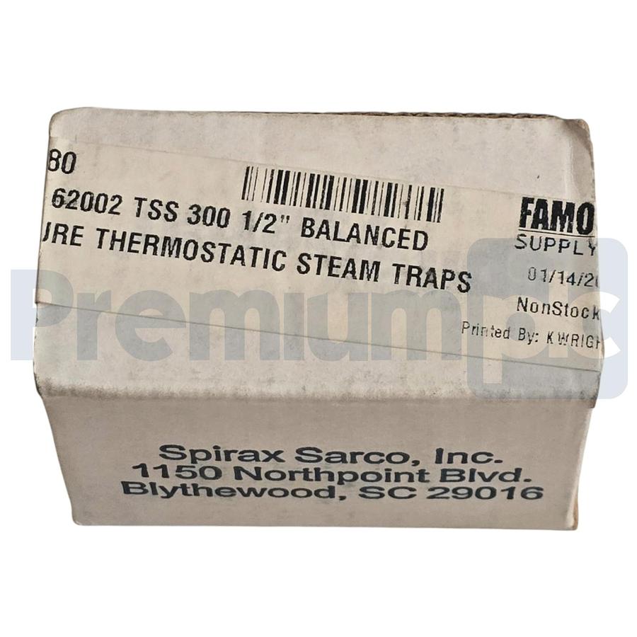 Used Spirax Sarco 62002 TSS-300 1/2" Balanced Pressure Thermostatic Steam Trap NSMP