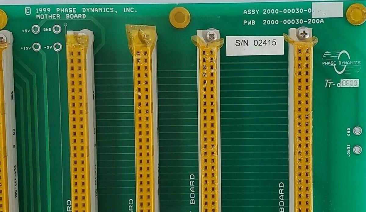 Used NEW PHASE DYNAMICS INC. ASSY. 2000-00030-0 MOTHER BOARD PWB 200-00030-200A