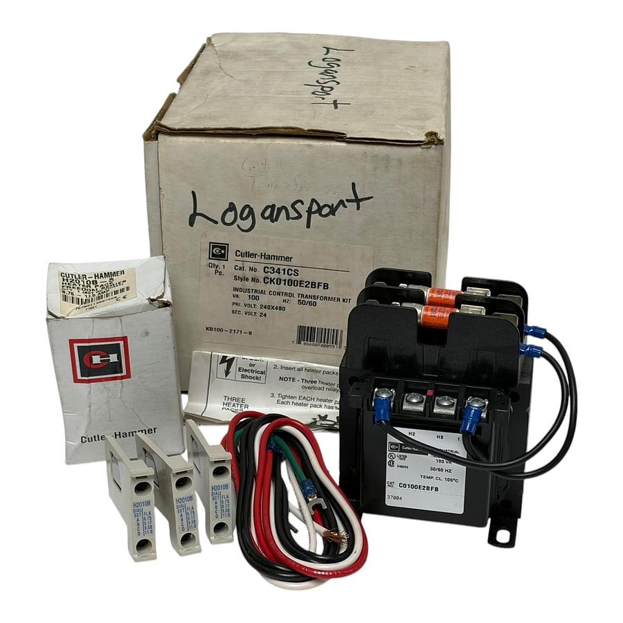 Used Cutler-Hammer C341CS Control Transformer Kit 100VA H2010B-3 Heater Pack - NSMP