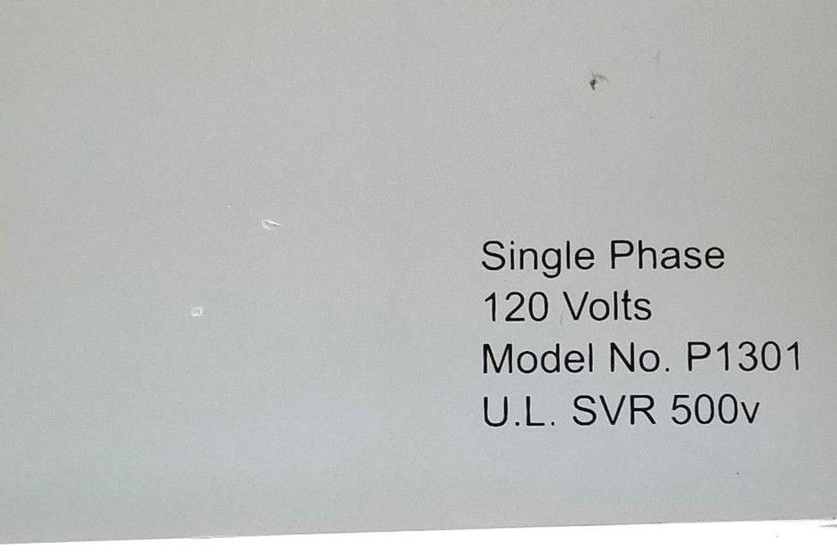 Used PSYTRONICS P1301 SINGLE PHASE SURGE SUPPRESSOR 120 VOLTS, U.L. SVR 500V
